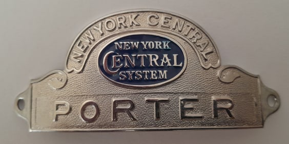New York Central Railroad Porter Hat Badge