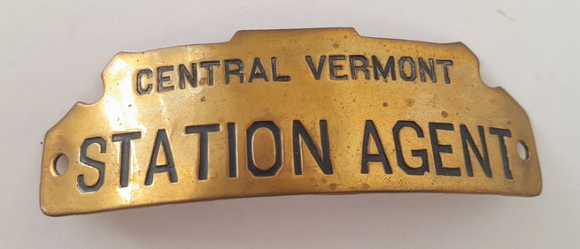 Central Vermont Railway Station Agent Hat Badge
