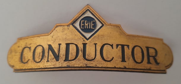 Erie Railroad Conductor Hat Badge