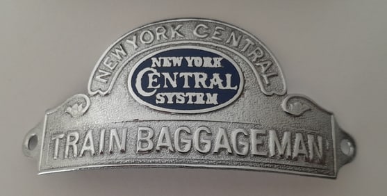 New York Central Railroad Train Baggageman Hat Badge
