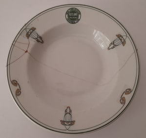Rutland Railroad China Soup Plate - ttop marked logo AS-IS
