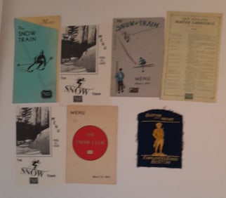 Boston & Maine Railroad (7) 6 Snow Train Menus + Band Patch