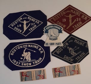 Boston & Maine Railroad SNow Train Arm Bands, Matches, etc