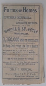 Minona & St Peter Railroad "Land in the West" Folder C&NW
