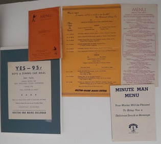 Boston & Maine Railroad Menus (5)