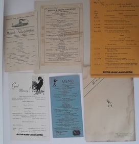Boston & Maine Railroad Menus (6) Lake Winni