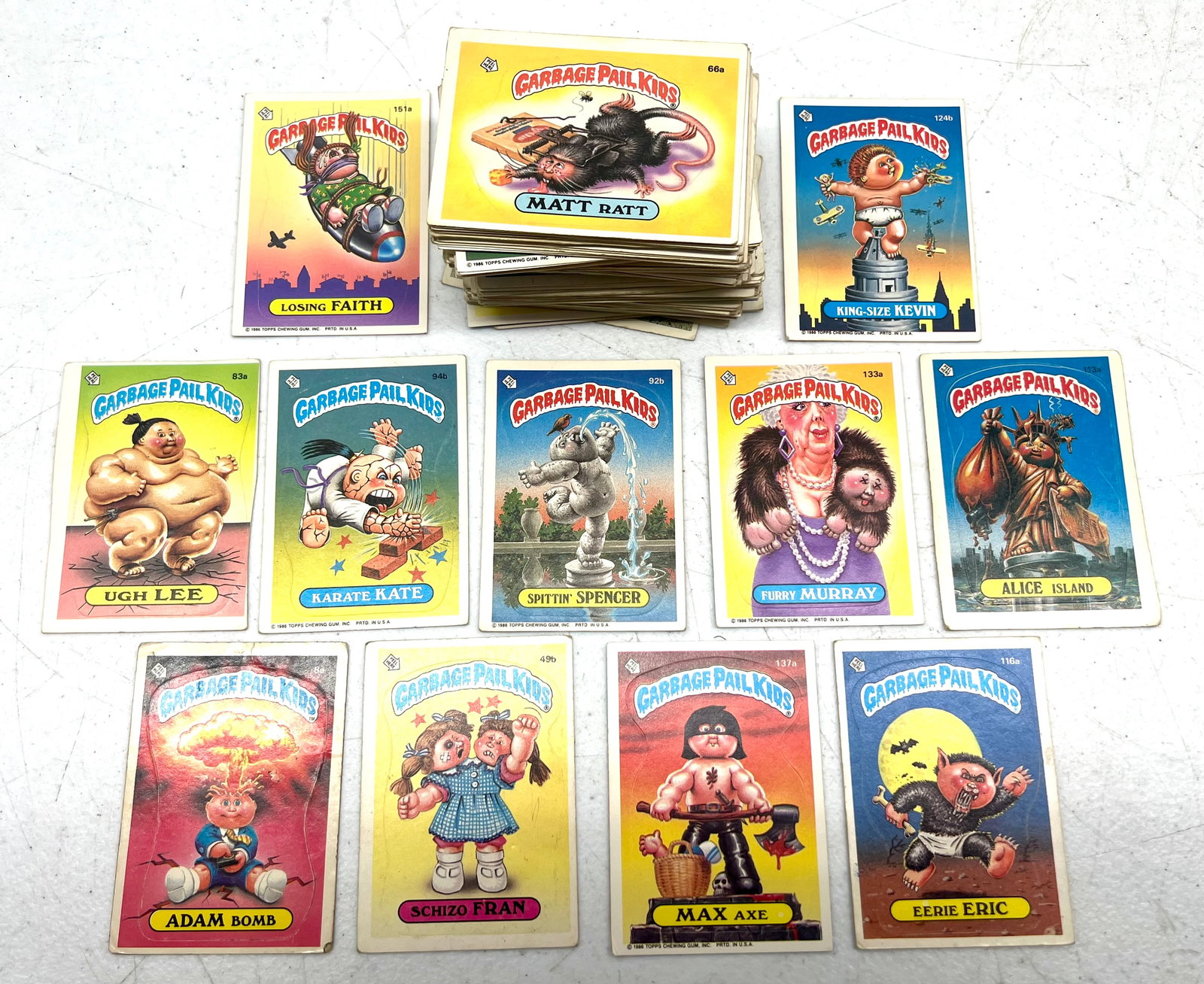 1986 Topps Garbage Pail Kids Cards: 1986 Topps Garbage Pail Kids Sticker Cards Approx. 143 Cards Varying Condition