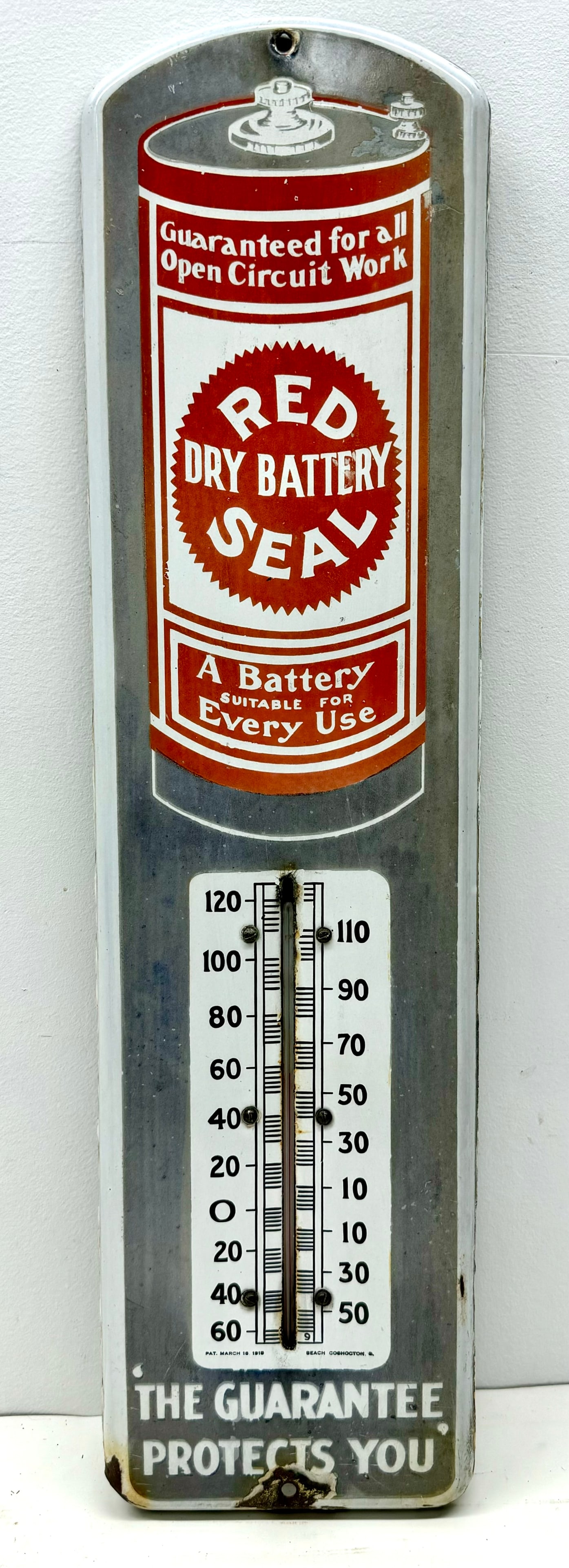 Red Seal Dry Battery Advertising Thermometer (1 of 4)