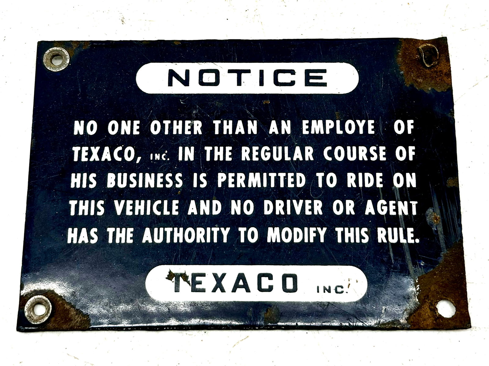 Small Porcelain Texaco Notice Sign (1 of 2)