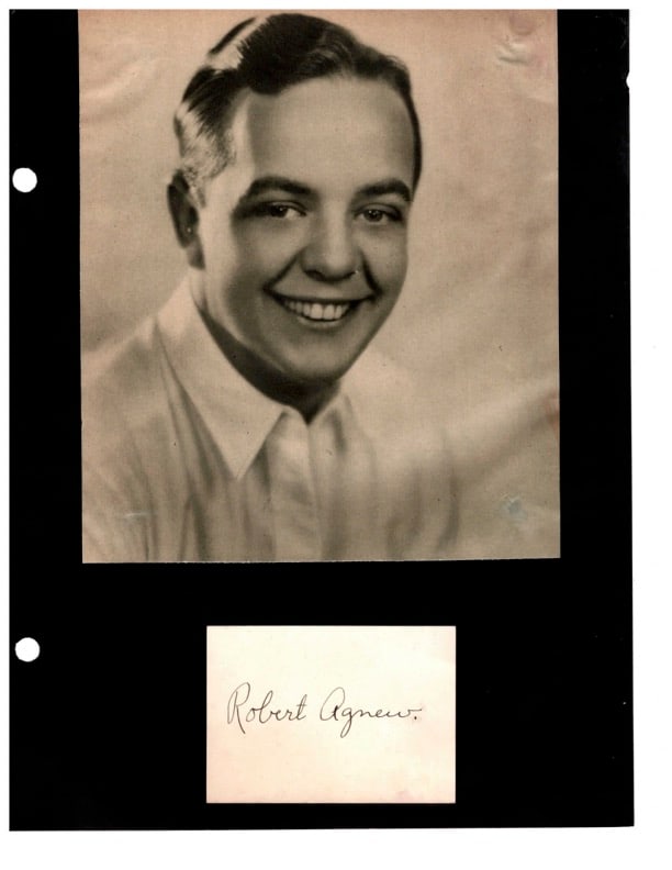Autograph  Robert Agnew, actor (1 of 1)