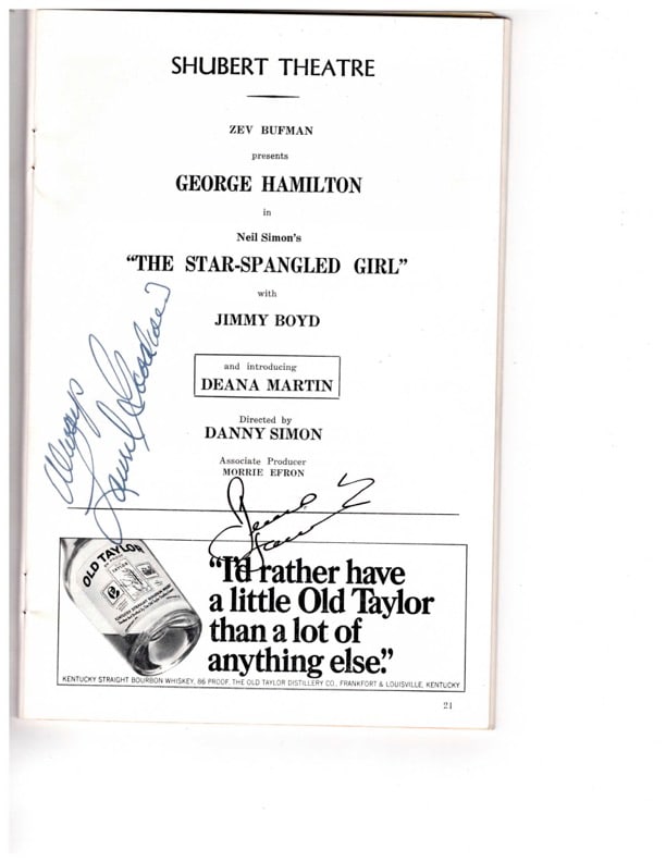 Two Autographs George Hamilton, actor & Laurel Goodwin, actress (1 of 3)