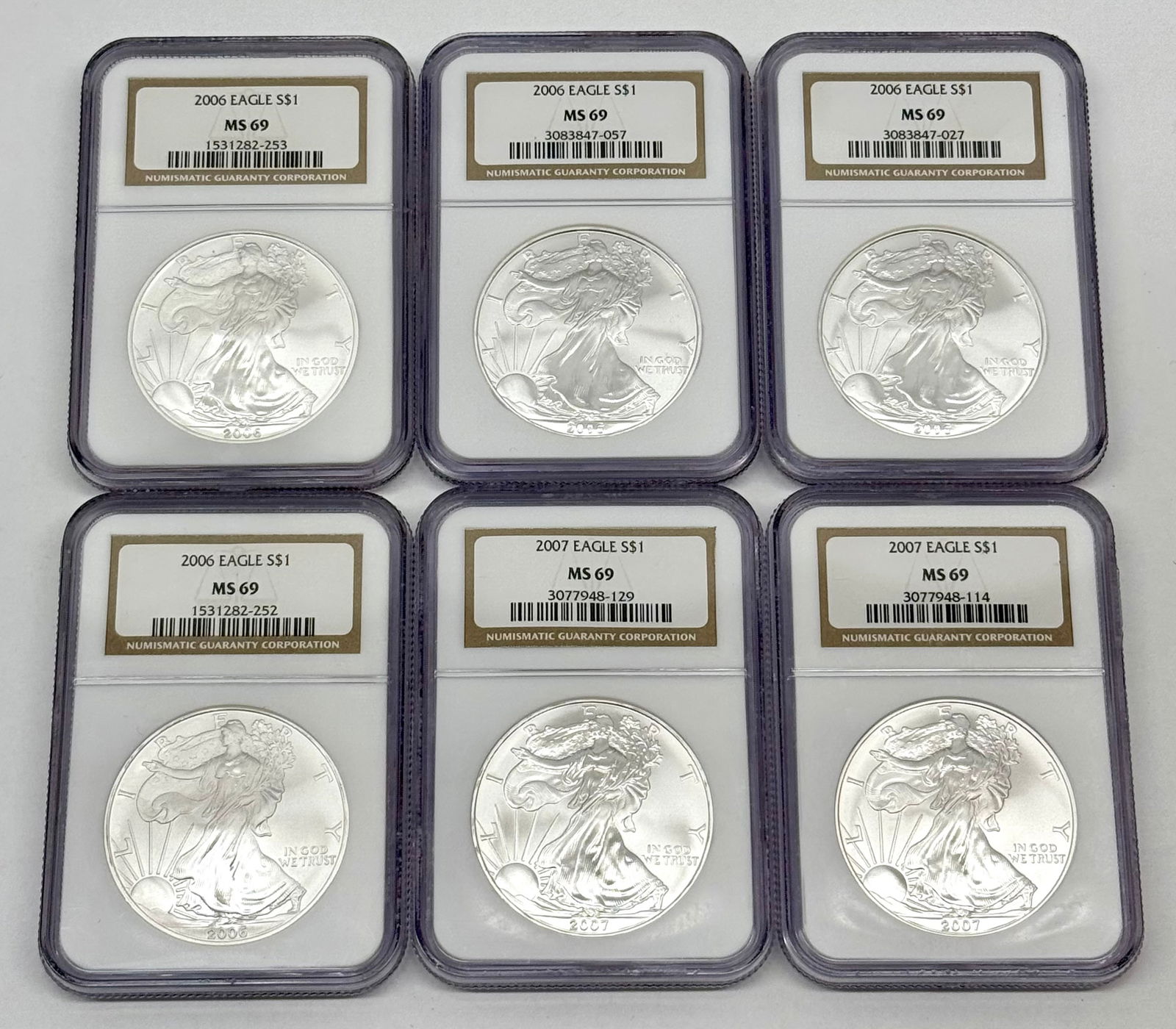 NGC MS 69 Silver Eagle Dollars (1 of 2)