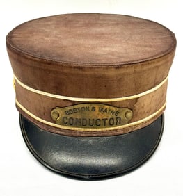 Boston & Maine Railroad Conductor Hat with Badge