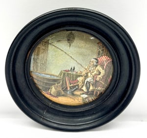 Framed Porcelain Pot Lid