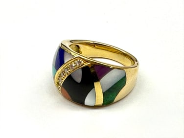 Asch Grossbardt 14k Gemstone and Diamond Ring