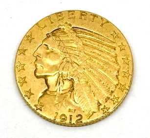 1912 Indian Half Eagle Gold Coin