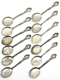 12 Silver Ice Cream Spoons