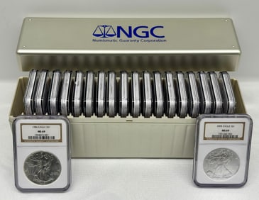 1986-2005 NGC MS 69 Silver Eagle Dollars