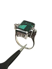 Lady's Tourmaline and Diamond Ring