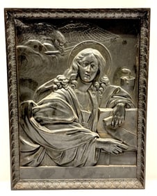 Italian Cast Iron Plaque of St. John The Evangelist