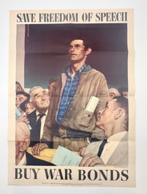 Norman Rockwell Save Freedom of Speech WW2 Poster