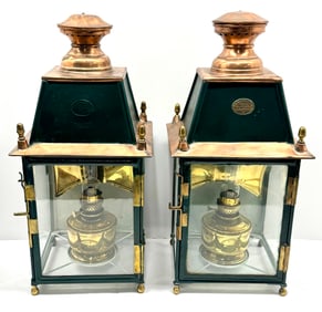 Pair Of Large Early 20th Century French Railroad Lanterns