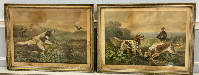 Four 1857 Currier & Ives "American Field Sports" Lithographs