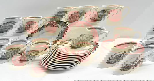 1936 Harvard Tercentenary Demitasse Cups and Saucers