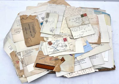Large Lot Of WW1 Letters, AEF Correspondence Etc