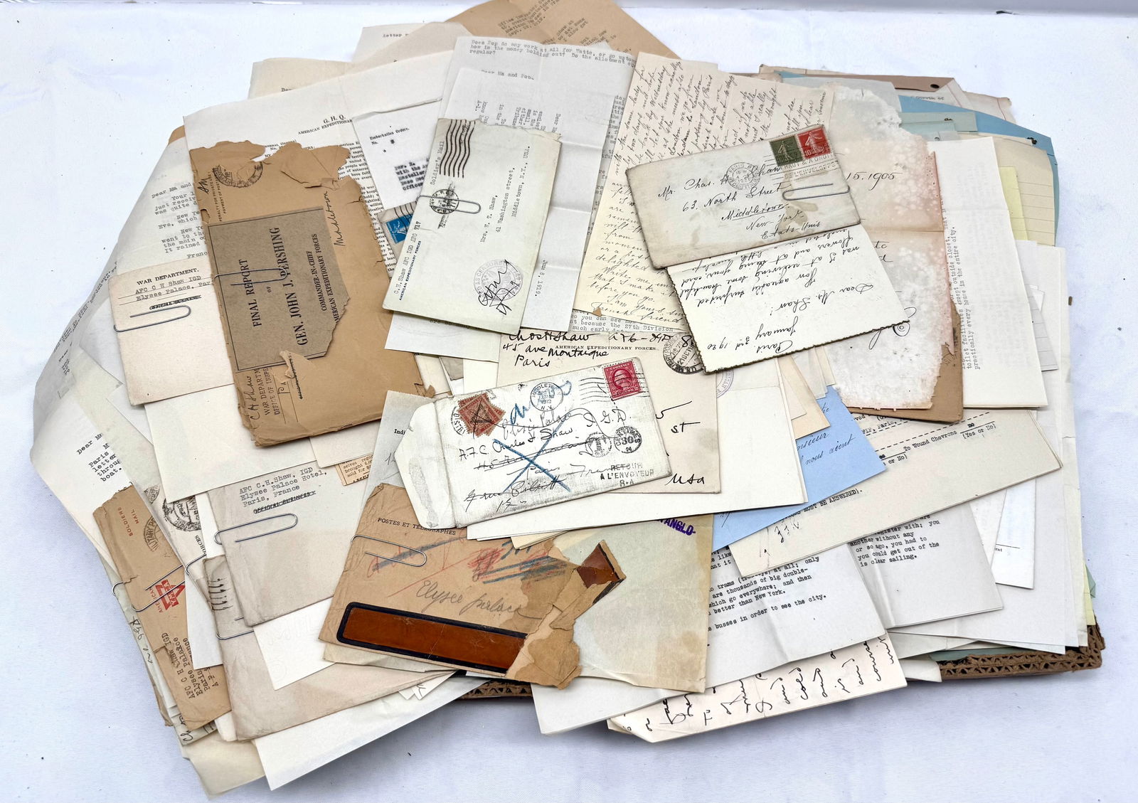 Large Lot Of WW1 Letters, AEF Correspondence Etc (1 of 8)