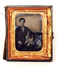Daguerreotype of Man and Dog
