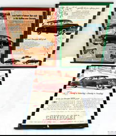 Three 1950's Chevrolet Advertising Dealer Display Boards