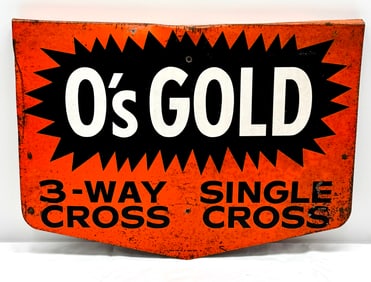 O's Gold Advertising Double Sided Seed Corn Sign