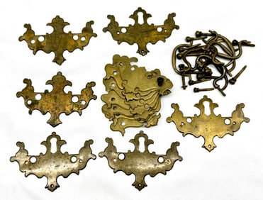 Two Sets of Period Chippendale Drawer Plates