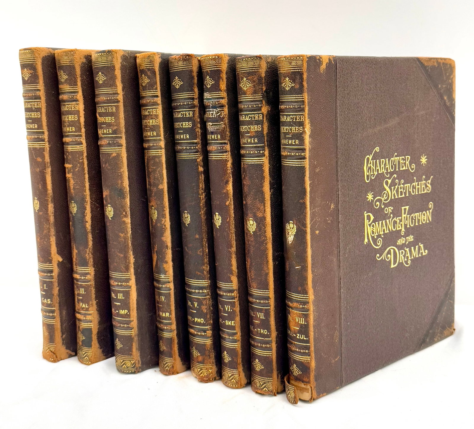 8 Vol. Character Sketches of Romance Fiction and The Drama: 8 Volume Set Character Sketches of Romance Fiction and The Drama By The Rev. Cobham Brewer. Published by Selmer Hess NY. 1902