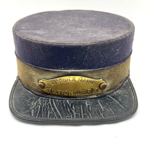 Boston & Maine Railroad Station Agent Hat With Badge
