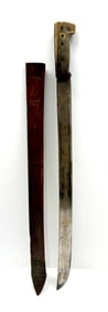 WWII Collins & Co Machete No. 22 With Leather Scabbard