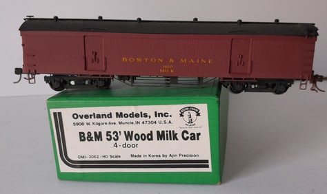 HO Brass - Overland Boston & Maine 53' Milk Car c/p