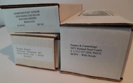 HO Scale 3 Craftsman Car Kits 1 unstarted