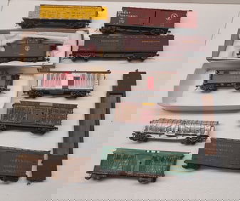 HO Scale 11 Cars - 9 older, 2 nice cabooses