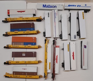 HO Scale Double and Single Stack Cars with more Trailers