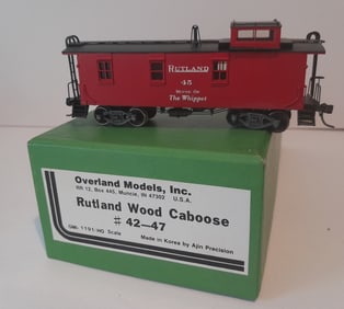 HO Brass - Overland Rutland Caboose c/p #45 "Whippet"