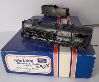 HO Brass - NJCB B&M S-1 Steam Locomotive Pro Paint as 2908