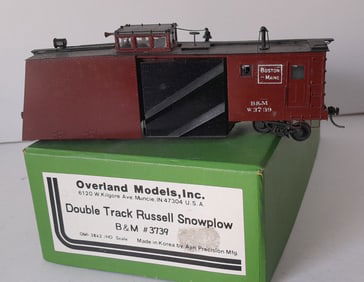 HO Brass - Overland B&M Snow Plow Double Track #3739