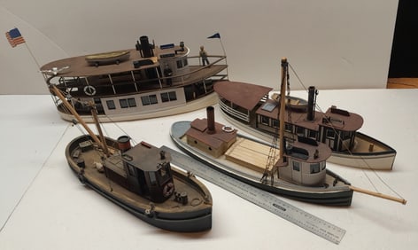O scale Boats (4) 2 Passenger, 2 Fishing