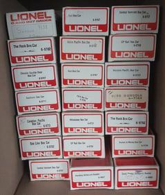 Lionel O Gauge Carton of 21 Boxed Freight Cars