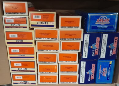 Lionel & Atlas O Gauge 23 Boxed Freight Cars