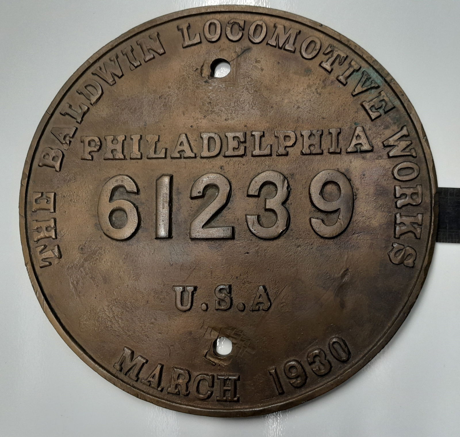 Great Northern Baldwin Builders Plate #61239: S-2, March 1930