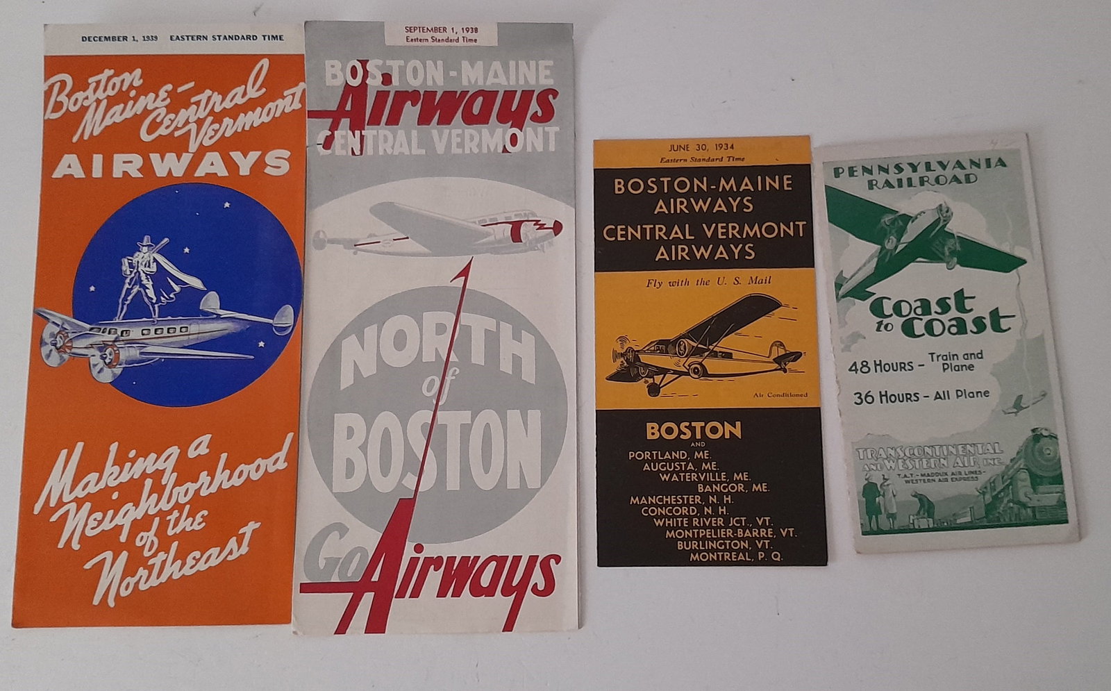 Pennsylvania New England Airline Timetables (4) 1930's (1 of 4)