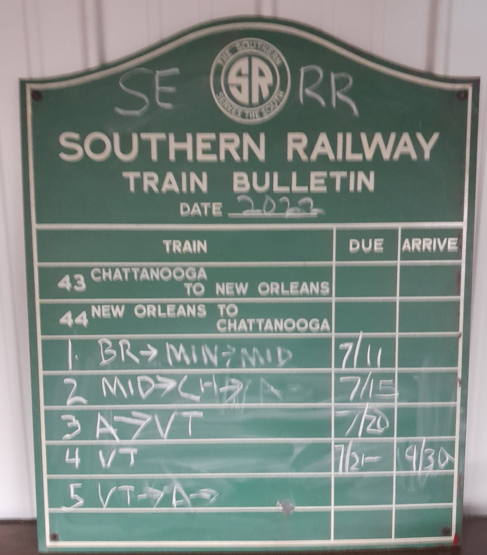 Southern Railway Steel Bulletin Board 32" x 39" (1 of 4)